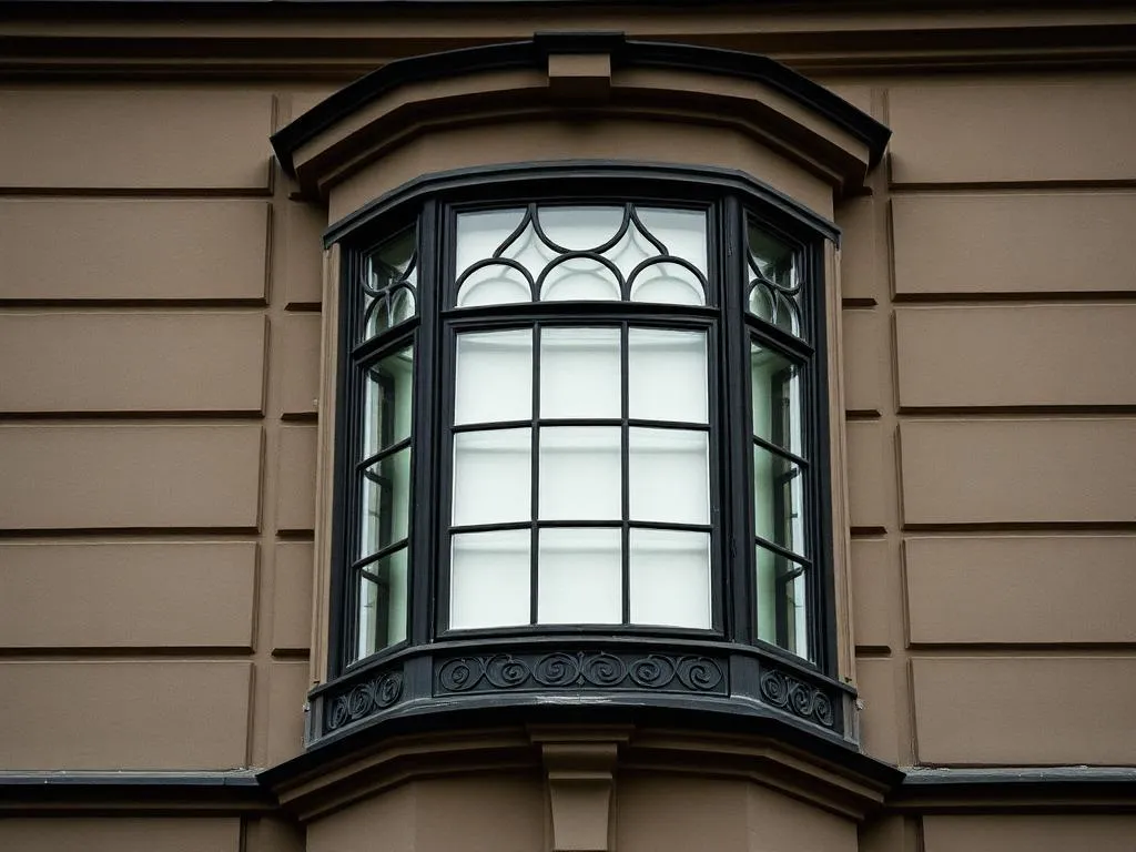 Kunstvoller Erker an einer Altstadtfassade in St. Gallen