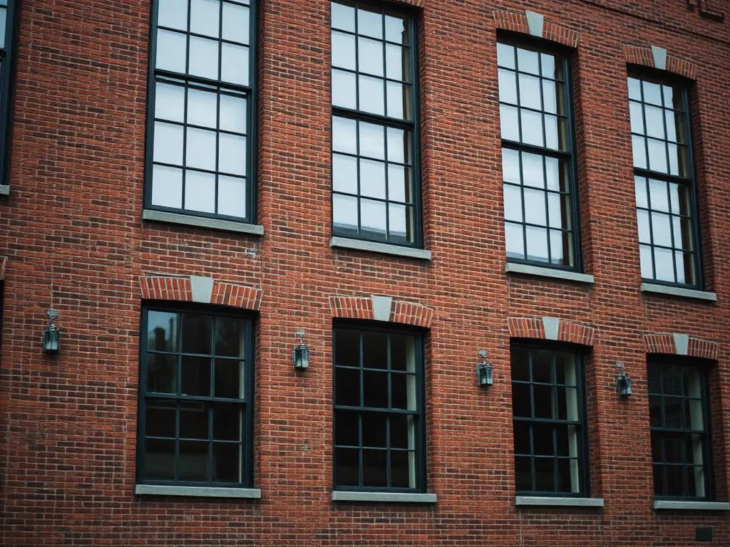 Backsteinfassade mit Industriefenstern in Winterthur